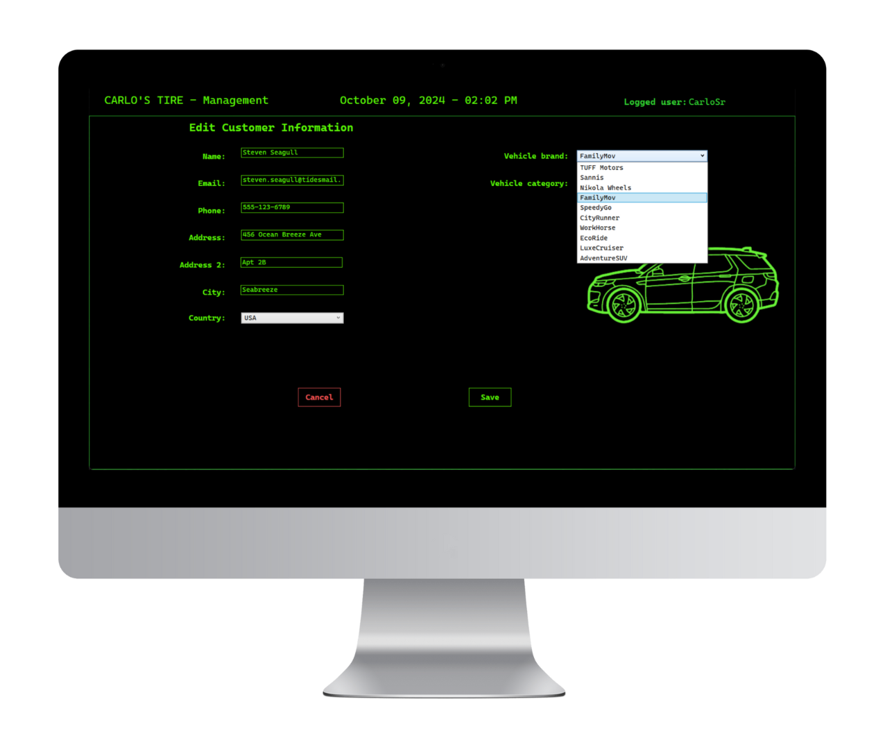 Edit customer page showing additional information fields